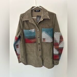 Blue B Aztec button up